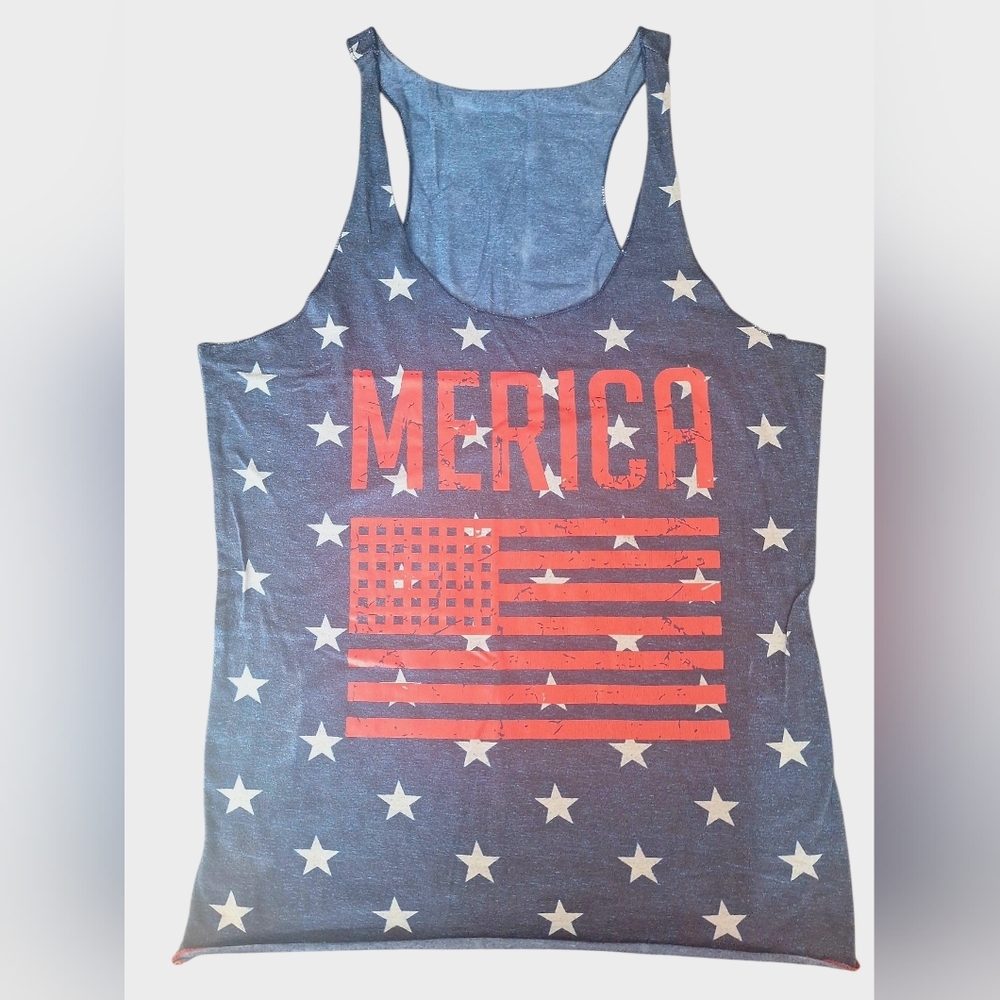 Blue and Red Star Tank Top